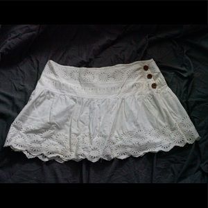 White AE skirt with sunflowers embroidery